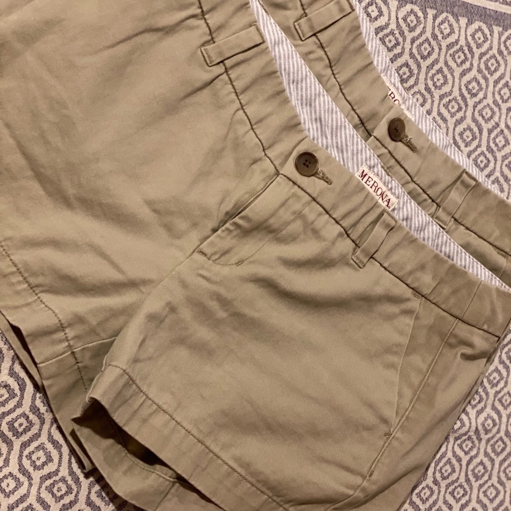 Merona Khaki Cotton Shorts 2 Pair - Picture 9 of 9